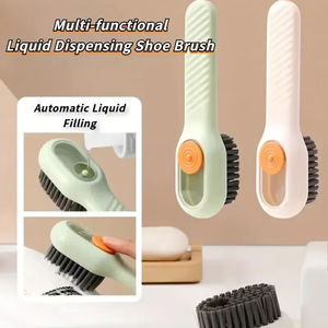 Wholesale Multifunction Automatic Shoe Brush, Long Handle Soft <b>Cleaning</b> Tool for <b>Clothes</b> & Shoes, Plastic Brush with Hook - Product Image 6