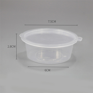 Gobelets à sauce jetables ronds en plastique transparent de différentes tailles, recyclables, 1 oz, 2 oz, 3 oz, 4 oz, avec couvercle - Product Image 2