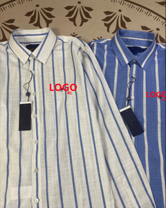 <span class=keywords><strong>Camicia</strong></span> Formale a Maniche Lunghe in <span class=keywords><strong>Lino</strong></span> e Cotone a Righe per <span class=keywords><strong>Uomo</strong></span> # <span class=keywords><strong>Camicia</strong></span> Casual con Bottoni e Logo Ricamato RL # RL-2259 - Product Image 2