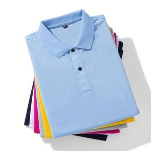 Custom Promotion Print Logo Solid Color Plain Blank Pique Polyester Embroidery Washed T Shirt Cotton T-shirts Men's Polo Shirts - Product Image 5