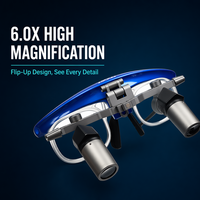 Loupes dentaires 6X, loupes chirurgicales ergonomiques, distance de travail de 450 mm avec loupe binoculaire à PD réglable