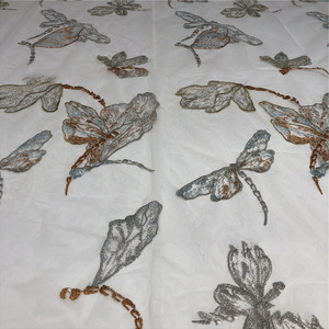 Tại chỗ nhiều màu sắc con chuồn chuồn thêu lưới váy sườn xám vải polyester mã hóa lưới bướm - Product Image 4