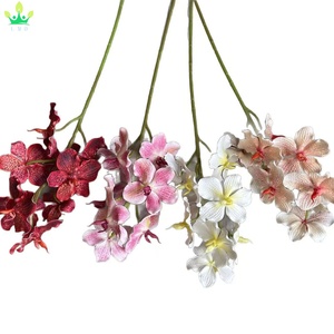 Branche <span class=keywords><strong>de</strong></span> <span class=keywords><strong>fleurs</strong></span> artificielles Cymbidium Hookerianum Real Touch Tropical Phalaenopsis Tiger Orchid Plant Bridal Wedding <span class=keywords><strong>Bouquet</strong></span> Decor - Product Image 6