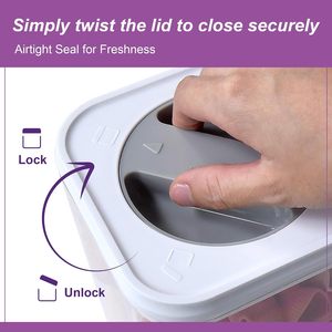 Meilleur récipient de stockage alimentaire en plastique hermétique à long terme, moderne, multi-usages, pour aliments secs, pot de rangement pour la cuisine - Product Image 2