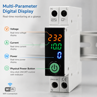 Disjoncteur intelligent WiFi Tuya AC MCB Modèle JWG1 1-63A Montage sur rail 6kA Protection contre les surtensions et les surintensités avec fonction de mesure et de temporisation 220V 50Hz