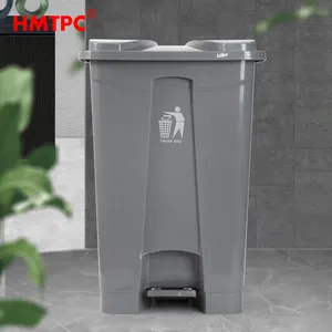 50 litros Pequeño contenedor de plástico personalizado baño basura puede 13 galones pedal bin