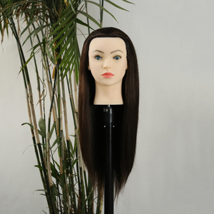 Alta calidad al por mayor salón practicando 100% pelo Natural maniquí femenino cabeza de muñeca estilismo cabeza de entrenamiento - Product Image 3