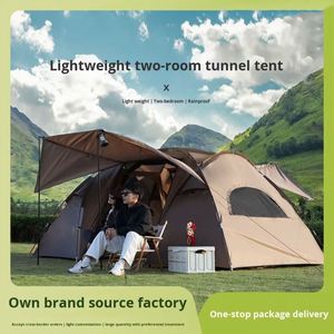 Tente de camping familiale 2 places, nouvelle conception camouflage, imperméable, coupe-vent, quatre saisons, double couche, polyester 190T, portable - Product Image 2