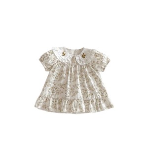 Nuovi Vestiti Estivi per <span class=keywords><strong>Neonata</strong></span> con Stampa Floreale in Cotone, Abiti Principessa a Maniche Corte in Stile Coreano per Passeggiate - Product Image 5