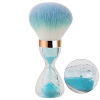 Brosse à cheveux et à ongles multifonctionnelle en nylon, design sablier en cristal transparent, manche à facettes, virole or rose, avec boîte