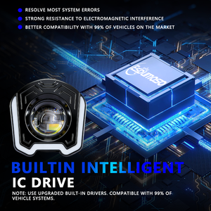 LELANPU Phare de moto, projecteur LED 4x4 Star 3/4 pouces RGB Angel Eyes, 1 lentille, éclairage de travail - Product Image 3