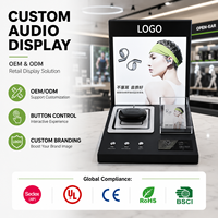 Support d'affichage en acrylique personnalisé pour écouteurs sans fil avec lumière LED, présentoir pour accessoires d'écouteurs sportifs