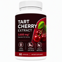 Capsules à prix abordable, haute puissance, pour le contrôle de l'acide urique et le confort articulaire, 60 unités, 3600 mg, supplément à l'extrait de cerise aigre-douce