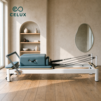 Lit de Pilates Reformer en alliage d'aluminium de haute qualité, avec ressorts importés d'Allemagne et revêtement en microfibre, idéal pour l'entraînement à domicile