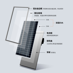Panneau solaire 550W monocristallin PERC 182mmx182mm, efficacité 20,5%, pour système connecté au réseau ou hors réseau - Product Image 1