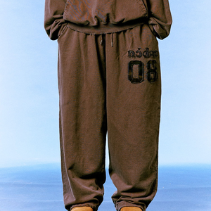 Low MOQ Custom Schwergewicht Fleece Baumwolle Reiß verschluss Tasche Kordel zug Taille Übergröße Grau Stein Säure Wash Jogger Männer Jogging hose - Product Image 1