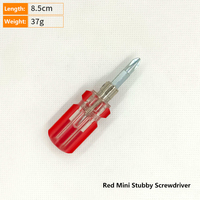 Mini tournevis rouge compact, finition miroir, acier CR-V, réversible, double embout, outil à main pour réparation DIY