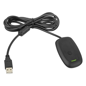 Mando inalámbrico para Xbox 360, adaptador de PC, receptor USB para Microsoft Xbox360, compatible con Win7/8/10, sistema negro