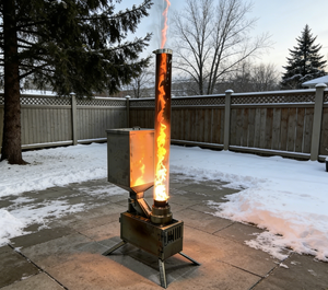 Poêle à fusées à granulés de bois sans fumée pour l'extérieur, chauffage au bois pour piscines hors sol et gonflables - Product Image 1