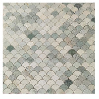 Mosaïque de marbre blanc et vert, carreaux de parquet, vert clair, pour murs et sols intérieurs, tapis, décoration intérieure, motif fleur marguerite, personnalisable