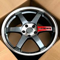 عجلات ألياف الألمنيوم المخصصة JDM 6061-T6 مقاس 5x114.3 5x100 5x120 5x112 طراز Te37 لسيارات لكزس IS350 وأودي S3 وفولكس فاجن، مقاسات 18 و19 و20 و21 بوصة، جنوط سوداء