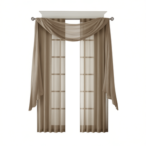 Sciarpa in tessuto solido effetto stropicciato, elegante accessorio d'arredo per soggiorno, stile contemporaneo, da appendere all'interno, rettangolare D0100H50SLX - Product Image 1