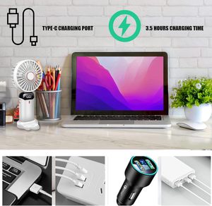 Ventilateur portable USB rechargeable 2025 – Nouveau modèle compact avec affichage numérique pour bureau, voiture, voyage, maison et extérieur - Product Image 6