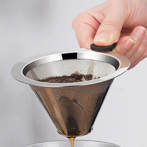 15 Micron thép không gỉ nhãn hiệu tái sử dụng đôi lưới lọc cà phê nhỏ giọt Phễu thuận tiện chậm nhỏ giọt cho trà cà phê - Product Image 3