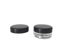 Mini pot en plastique PS pour crème, lotion, échantillon transparent, blanc, noir, avec couvercle à vis, capacité de 10 g pour cosmétiques, crème pour les yeux, rouge à lèvres