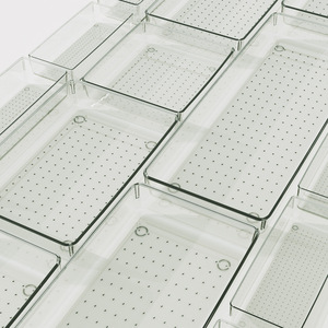 Transparent Jewelry Storage Box With Perforated Tray <b>Drawer</b> Organizer For Earrings Necklaces Bracelets Rings Portable Display - Product Image 1