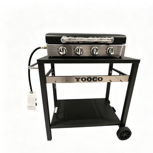 Grill portable au gaz propane 4 brûleurs <span class=keywords><strong>en</strong></span> acier inoxydable avec dispositif de sécurité flamme et nettoyage facile <span class=keywords><strong>pour</strong></span> grillades <span class=keywords><strong>en</strong></span> extérieur sur patio - Product Image 1