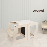 Tour d'apprentissage Montessori multifonctionnelle en cristal, table de lavage pour bébé, échelle, tabouret, marchepied, escalier de lavage