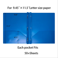 Dossier de classement en plastique pour le bureau et l'école, avec 3 anneaux métalliques et double pochette, idéal pour les fournitures scolaires - Vente en gros