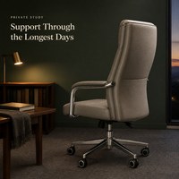 Chaise de bureau exécutive ergonomique en cuir moderne à dossier haut avec fonction de massage pivotante pour la maison, le bureau et l'école