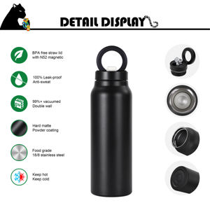 בקבוק מים פרימיום נירוסטה, בקבוק לחדר כושר 24oz, תרמוס, בקבוק מים מגנטי בהתאמה אישית עם קופסת אריזה מותאמת אישית - Product Image 3