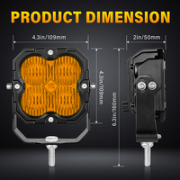 Phare de conduite tout-terrain LED ambre OEM personnalisé 4,5 pouces 30W, faisceau large haute performance 5000LM IP67 12V-24V universel pour véhicule