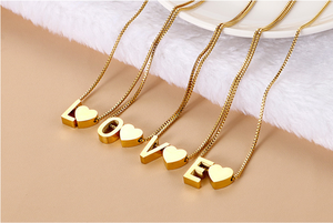 R.GEM. Véritable collier de lettres en forme de cœur plaqué or 18 carats Chaîne de corde en acier inoxydable pour les occasions d'anniversaire - Product Image 6