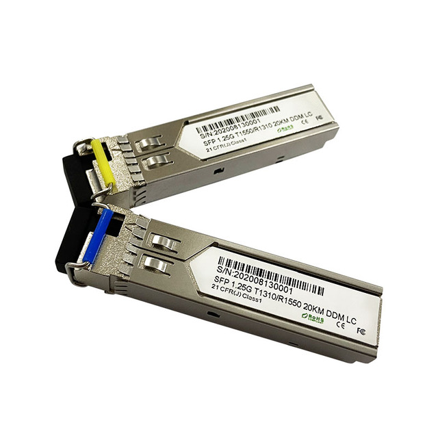 1.25G SFP Fibre Optic Transceiver 1310nm 1550nm Single Mode Single Fiber LC 20KM DDM SM Gigabit SFP Module