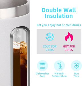 Gobelet isotherme personnalisé en acier inoxydable de 12 oz, 14 oz, 16 oz, 24 oz, avec poignée, pour le camping, les feux de camp, les voyages, le café - Product Image 4