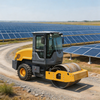 Compacteur de sol lourd à tambour unique de 6 tonnes avec moteur diesel pour travaux de fondation