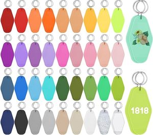 Custom Logo Personalized Multiple Colors Acrylic Motel Hotel Light Keychain Plastic Retro Vintage Lightweight Creative DIY