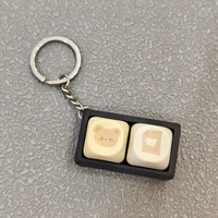 Accessoire de clavier DIY personnalisable en acrylique PVC, porte-clés avec impression UV, dessin animé, étanche, pour soulager le stress