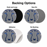 Patch en caoutchouc PVC rond personnalisé, badge animal lion 3D en relief, patch logo personnalisé pour vêtements, sacs à dos, casquettes, accessoires