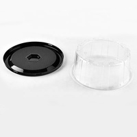 Boîte d'emballage ronde en PET de 8 pouces pour gâteaux, en plastique, pour desserts et pâtisseries, à emporter, pour mariages, fêtes et anniversaires - Vente chaude