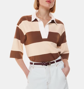 <span class=keywords><strong>Femme</strong></span> 100% Coton pour Polo <span class=keywords><strong>T</strong></span>-<span class=keywords><strong>shirt</strong></span> <span class=keywords><strong>Rugby</strong></span> Respirant Brodé Motif Géométrique Tricoté Casual - Product Image 5