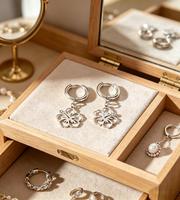 Boucles d'oreilles créoles Hibiscus hypoallergéniques, résistantes au ternissement et à l'eau, en acier inoxydable 316L plaqué or 18 carats, avec pendentif fleur