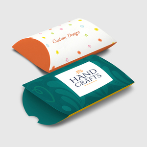 Boîtes en carton écologiques biodégradables personnalisées avec logo imprimé, forme oreiller, pour emballer des collations, des desserts, des bonbons, des pâtisseries - Product Image 1