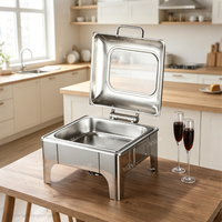 Matériel de restauration pour mariage, buffet, hôtel, restaurant, en acier inoxydable doré et noir, 9L, chauffage électrique, sans fumée, pour alcool