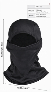 Schwarze Polyester Motorrad-Sturmhaube Gesichtsbedeckung Staub- und Sonnenschutzmaske für den Außenbereich - Product Image 1