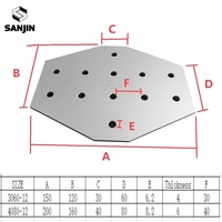 Support d'angle métallique de haute qualité et durable à 12 trous, type croisé 3060/4080, plaque de jonction à 90 degrés pour étagère